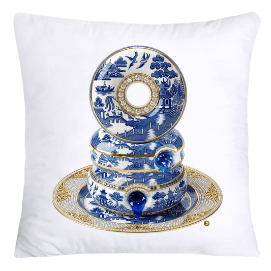 Blue Willow Whimsical Donut Throw Pillow Covers 18X18-4436