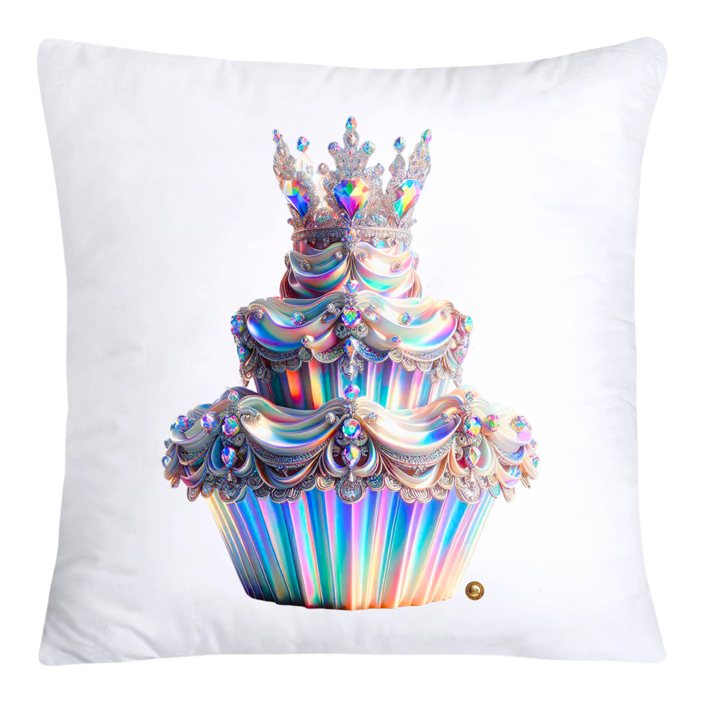 Silver Iridescent Royal Cupcake Pillow Covers 18x18-4638