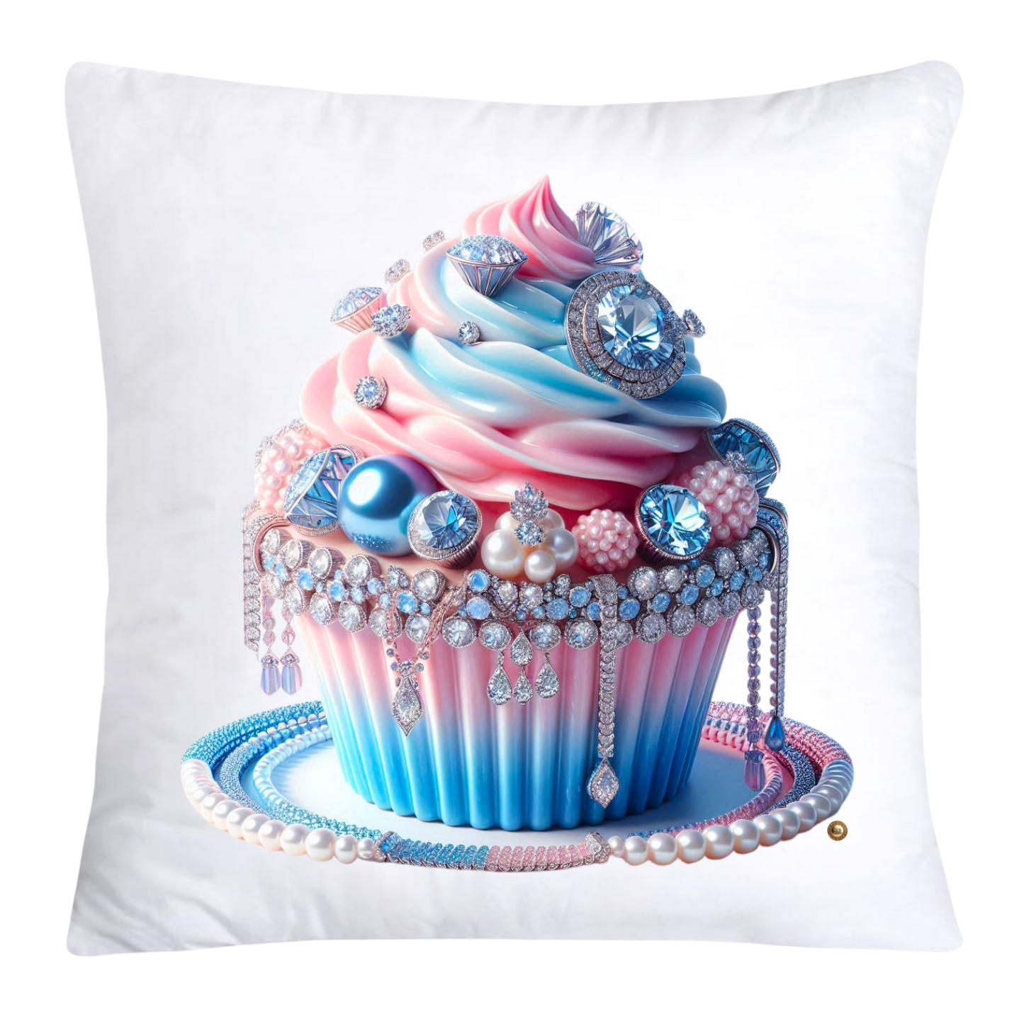 Cotton Candy Pink and Blue Cupcake Pillow Covers-3265