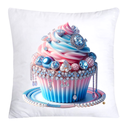 Cotton Candy Pink and Blue Cupcake Pillow Covers-3265