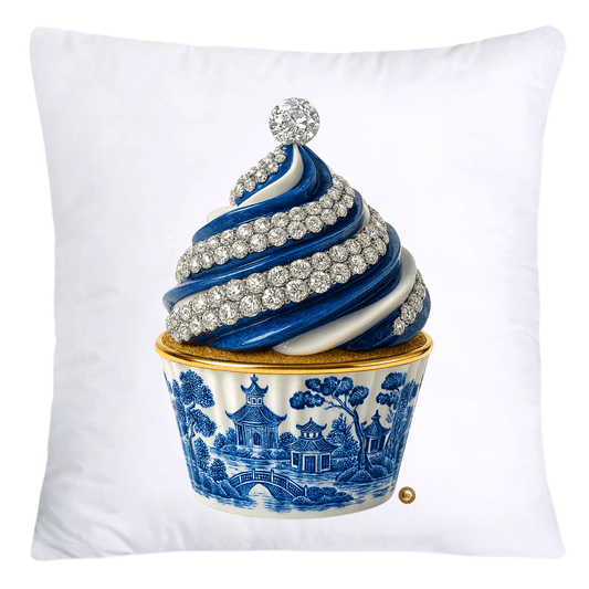 Blue Willow 18x18 Chinoiserie Cupcake Throw Pillow Covers-4541