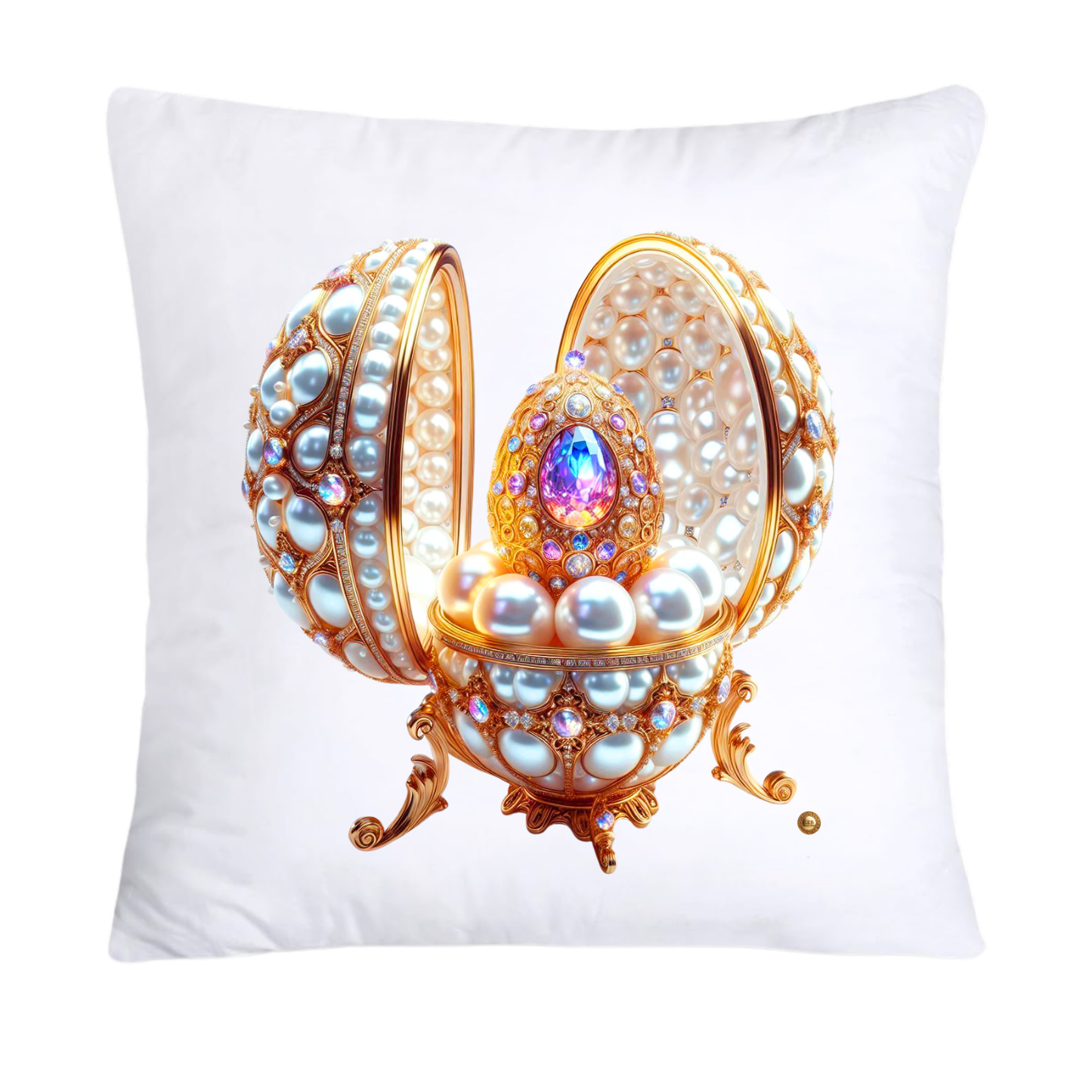 Stunning Gold and Pearls Inspired Faberge Egg Pillow Covers-4808