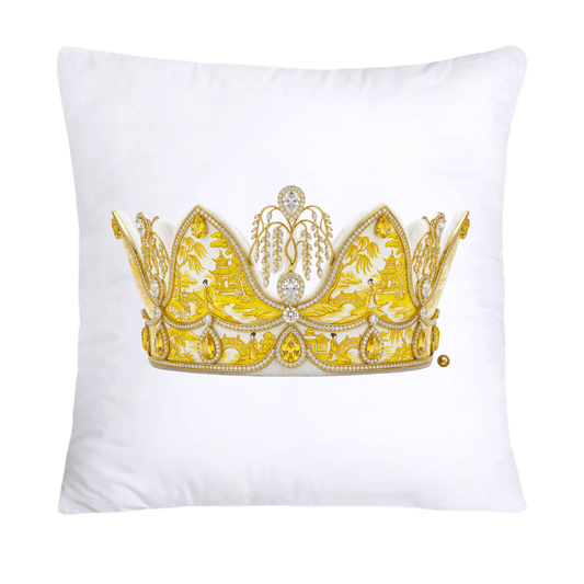 Yellow Willow King/Queen Royal Crown Pillow Covers 18x18-4565