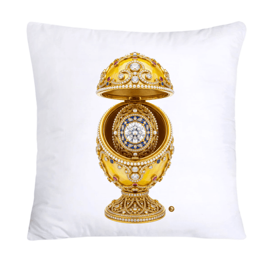 Yellow and Gold Inspired Faberge Egg Pillow Covers-4496