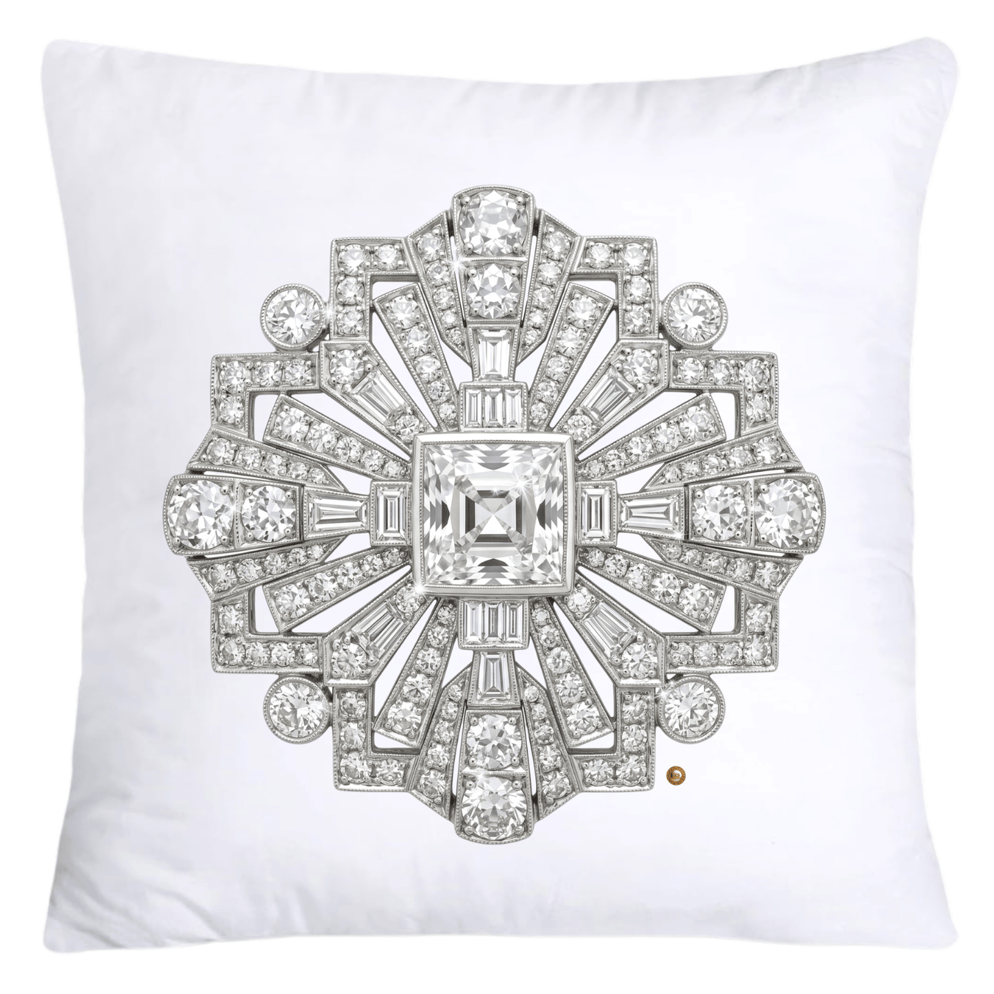 Dazzling Diamond Brooch/Pin Pillow Covers 18x18-5192