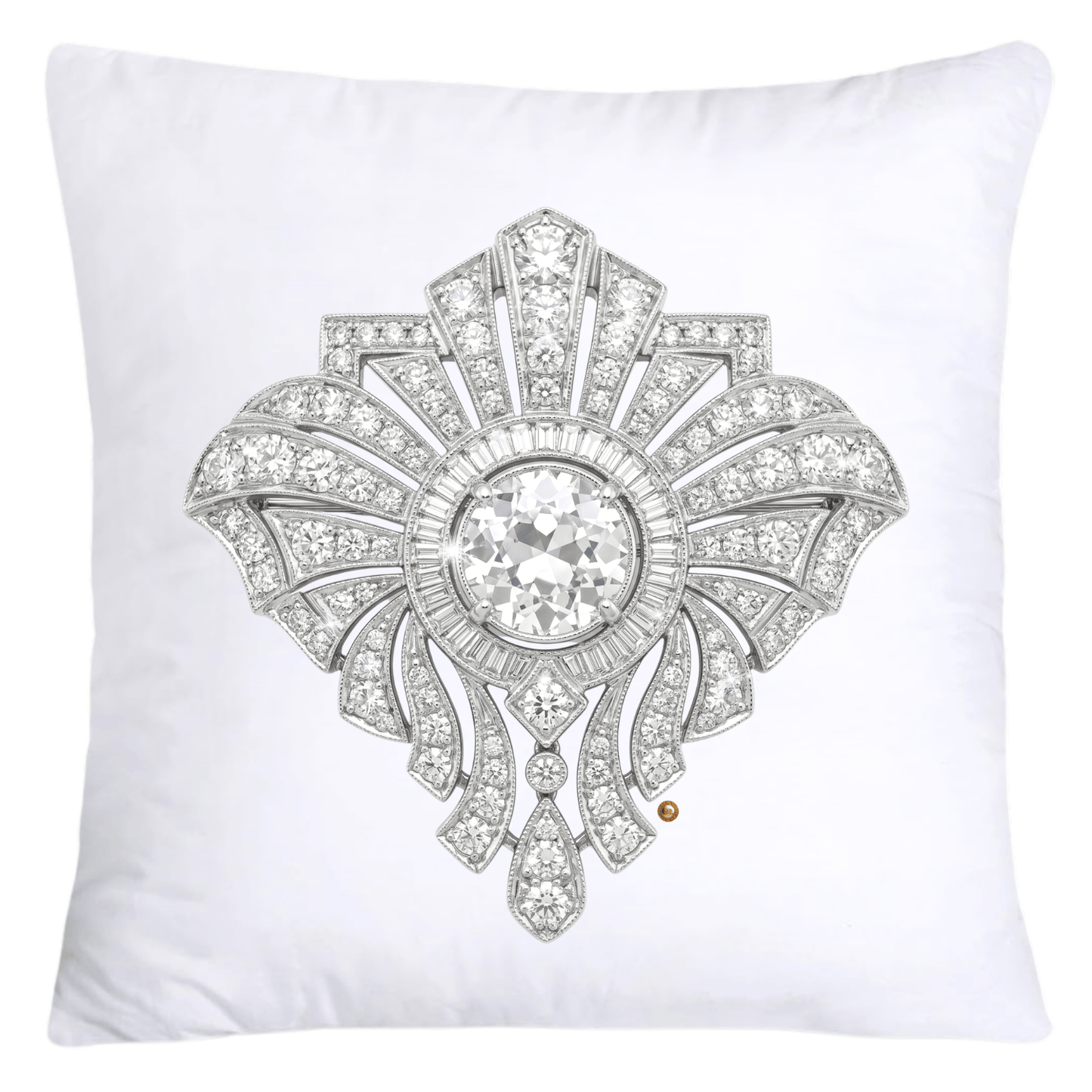 Dazzling Diamond Brooch/Pin Pillow Covers 18x18-5186