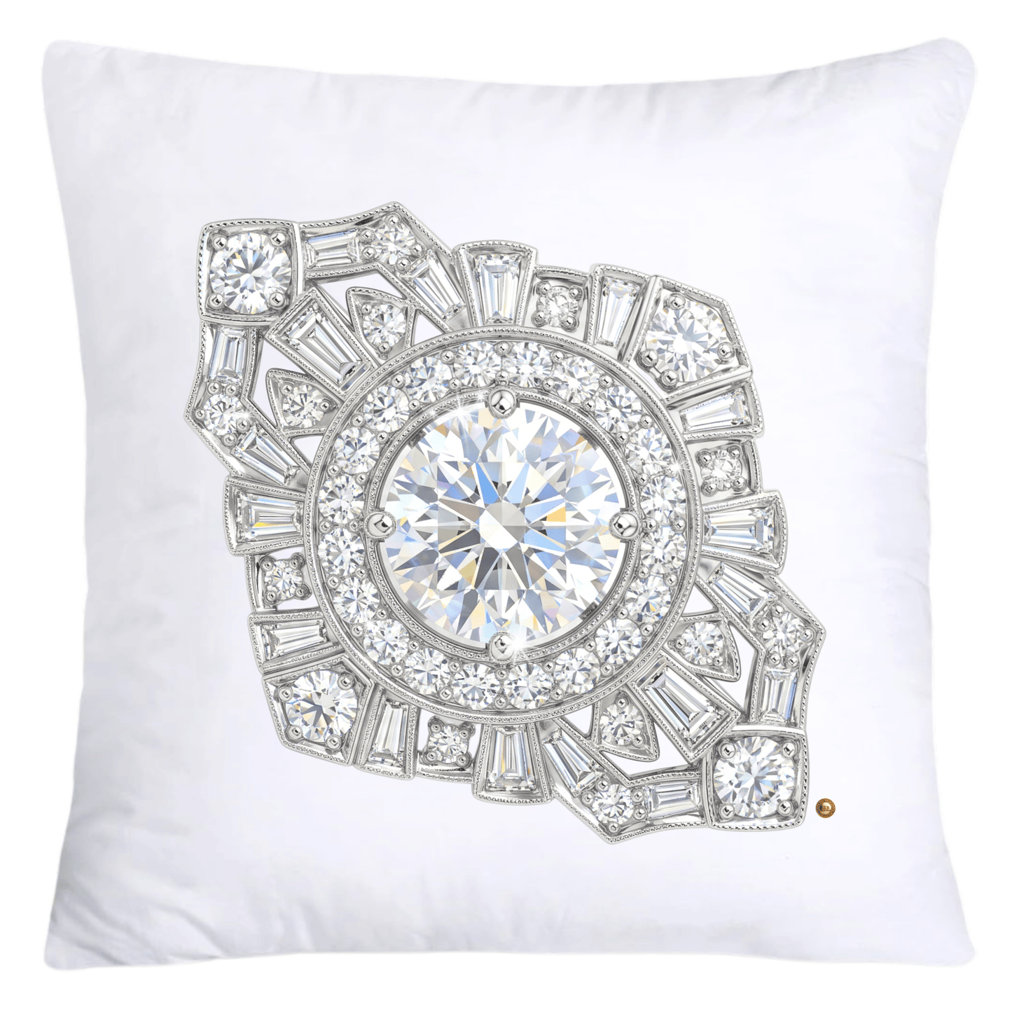 Dazzling Diamond Brooch/Pin Pillow Covers 18x18-5197
