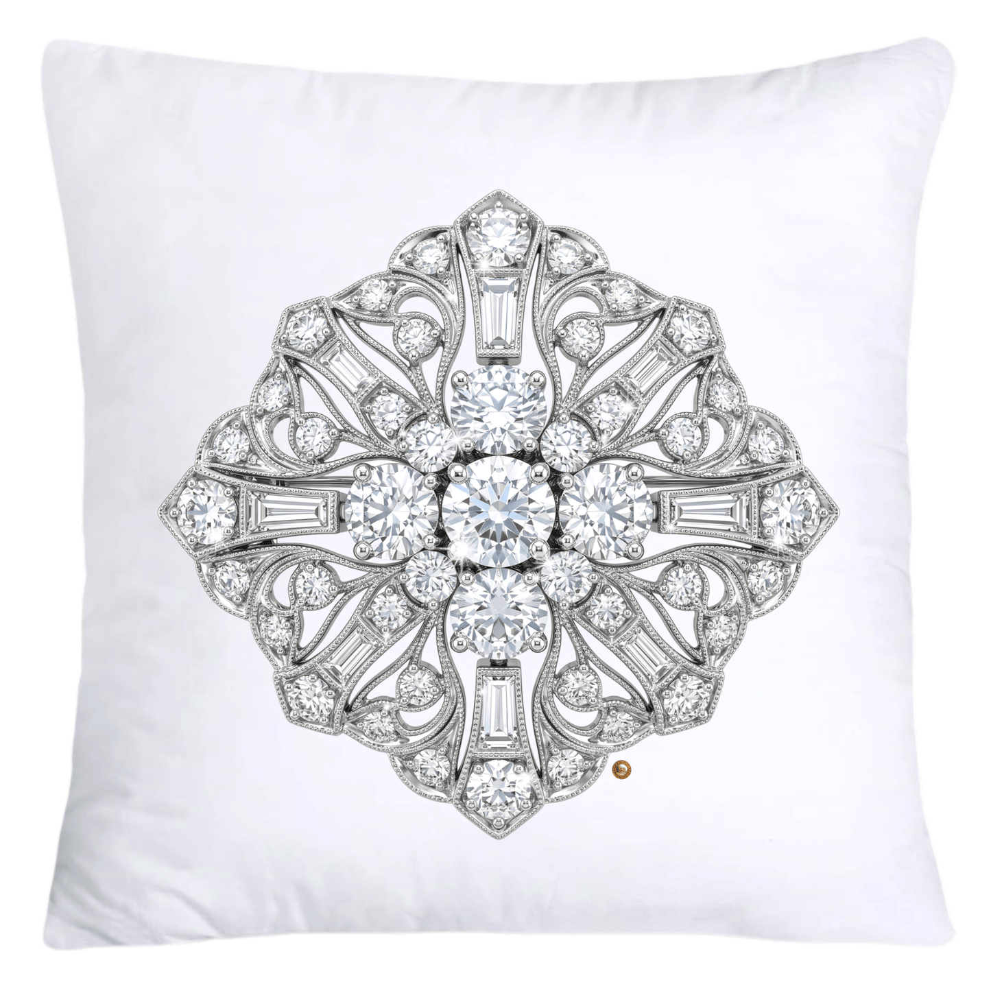 Dazzling Diamond Brooch/Pin Pillow Covers 18x18-5180