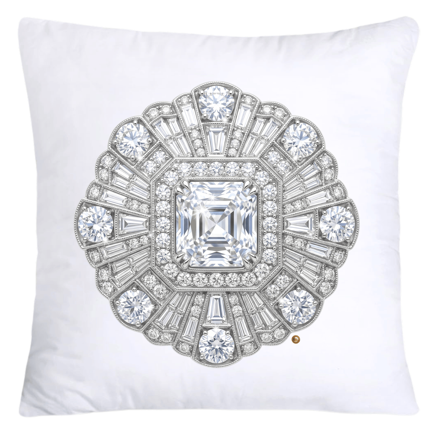 Dazzling Diamond Brooch/Pin Pillow Covers 18x18-5173
