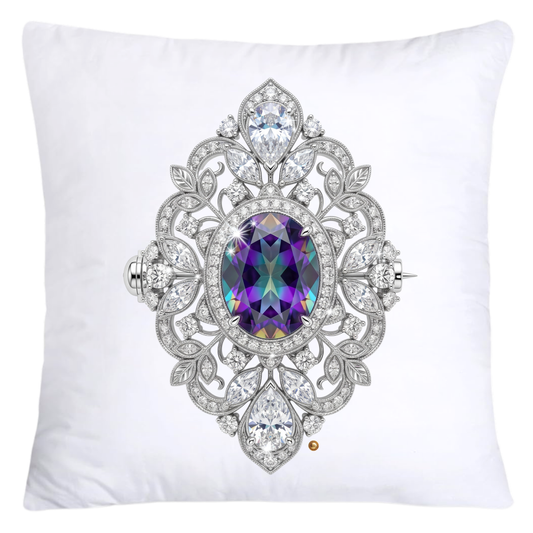 Dazzling Diamond Brooch/Pin Pillow Covers 18x18-5198