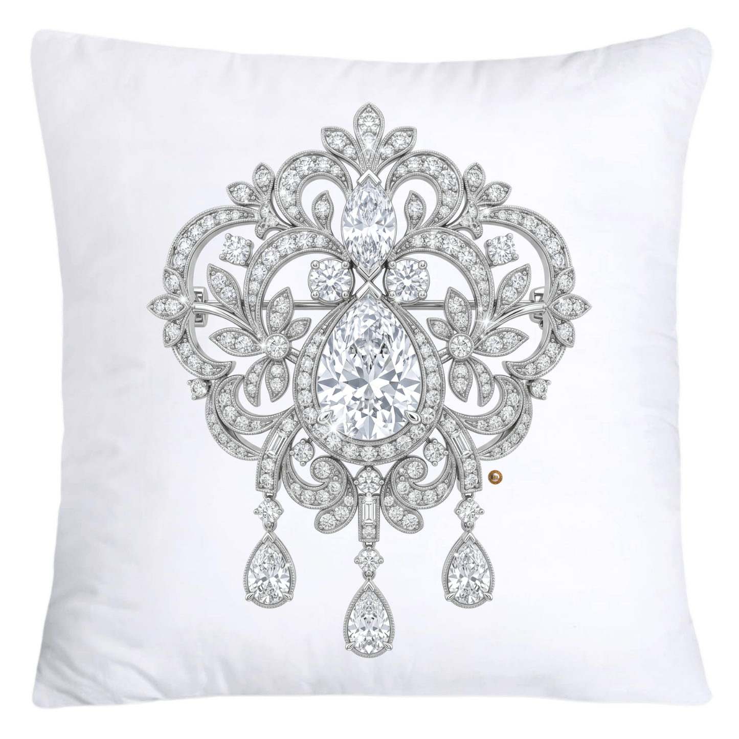 Dazzling Diamond Brooch/Pin Pillow Covers 18x18-5172