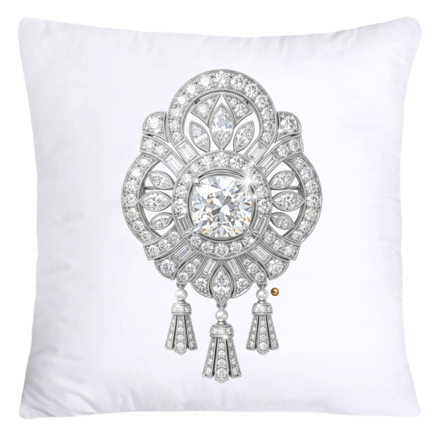 Dazzling Diamond Brooch/Pin Pillow Covers 18x18-5174