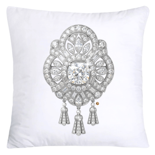 Dazzling Diamond Brooch/Pin Pillow Covers 18x18-5174