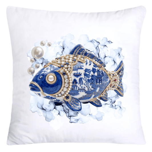 Blue Willow Amazing Sea Fish 18x18 Pillow Covers-5621