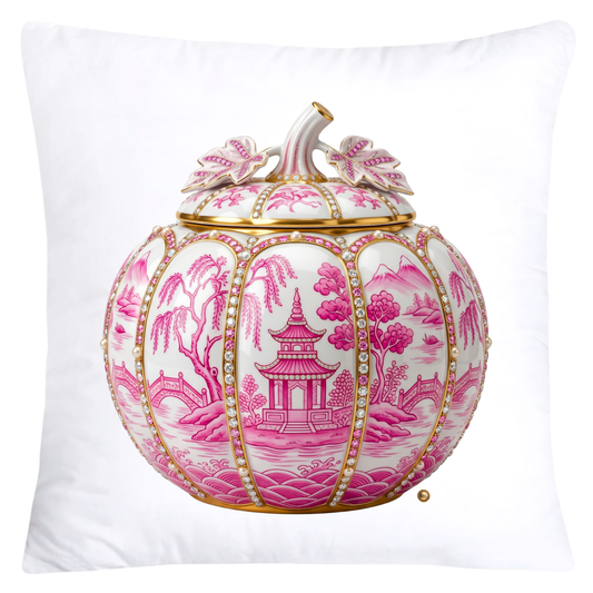 Pink Willow and Sparkling Diamonds-Ginger Jar Pillow Covers-6076