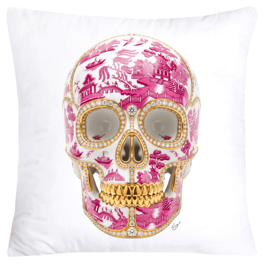 Pink Willow Skull Pillow Covers 18x18-6118