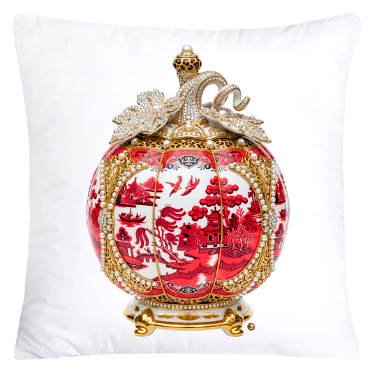 Red, Black Willow and Leopard Print Pumpkin Ginger Jar Pillow Covers-6029