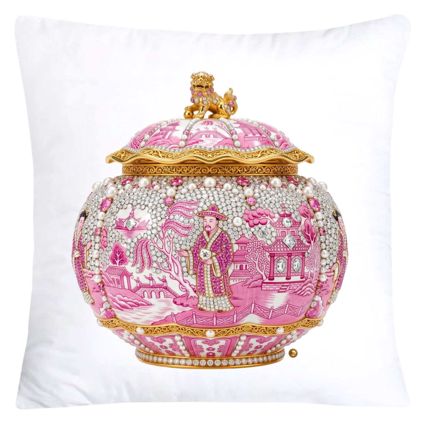 Pink Willow and Leopard Print Pumpkin Ginger Jar Pillow Covers-6077