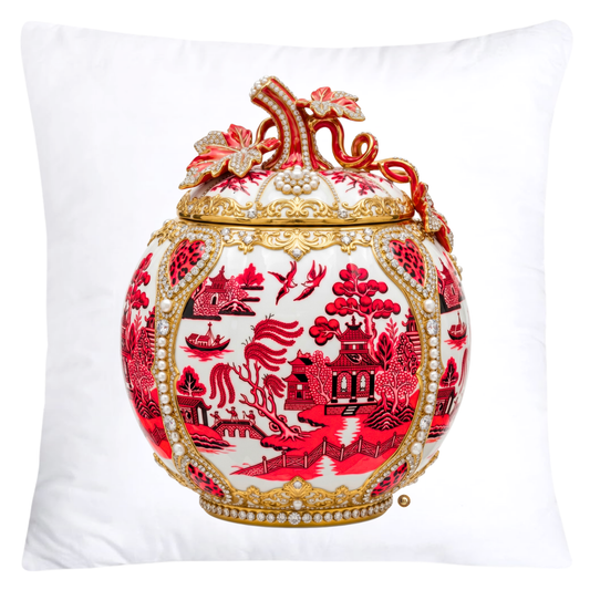 Red, Black Willow and Leopard Print Pumpkin Ginger Jar Pillow Covers-6030
