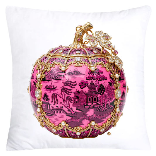 Neon Hot Pink and Black Willow Pumpkin Throw Pillow Covers-6023