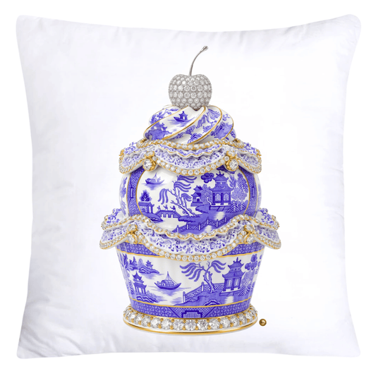 Purple Willow Chinoiserie Cupcake Throw Pillow Covers-5818