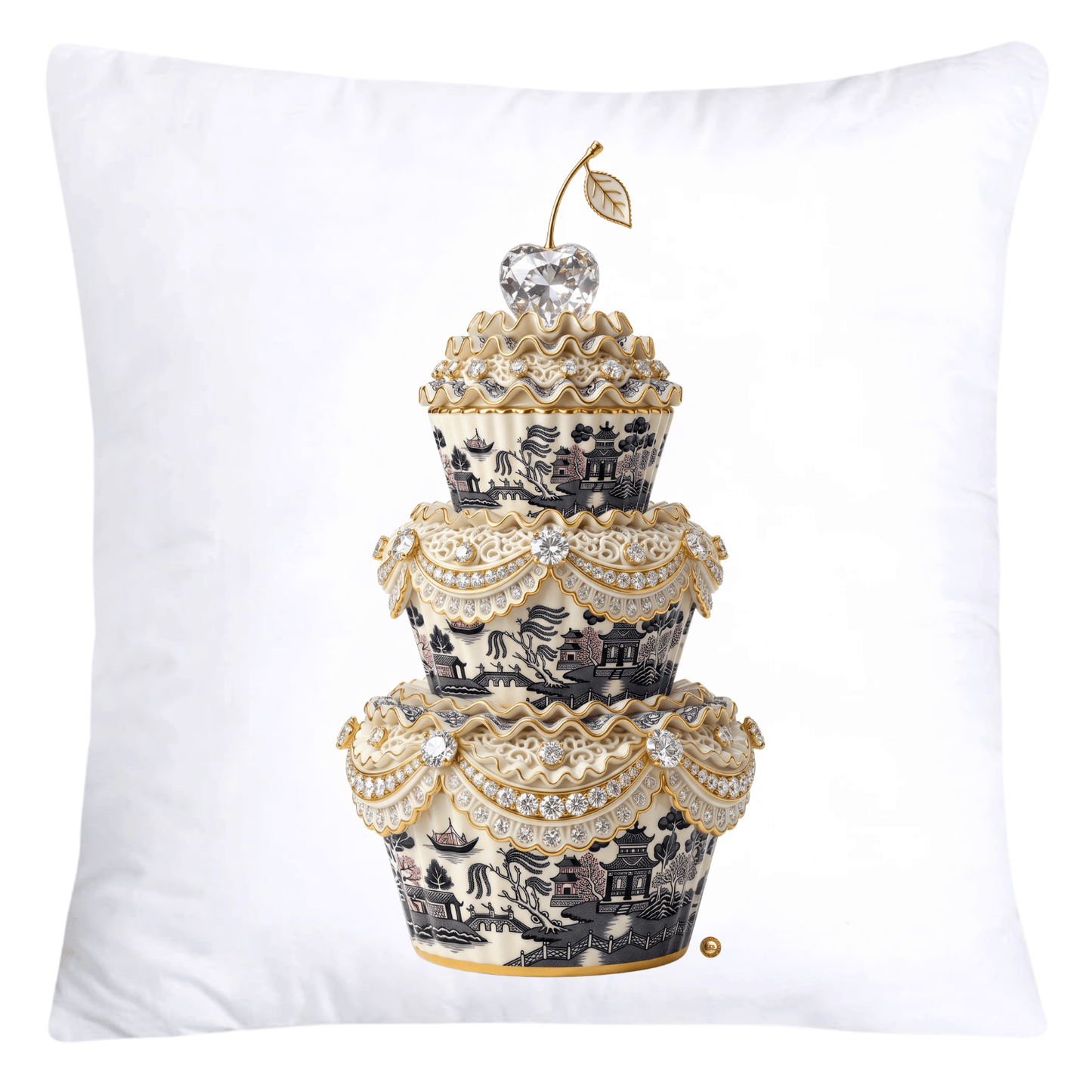 18x18 Black Willow Chinoiserie Cupcake Throw Pillow Covers-5710