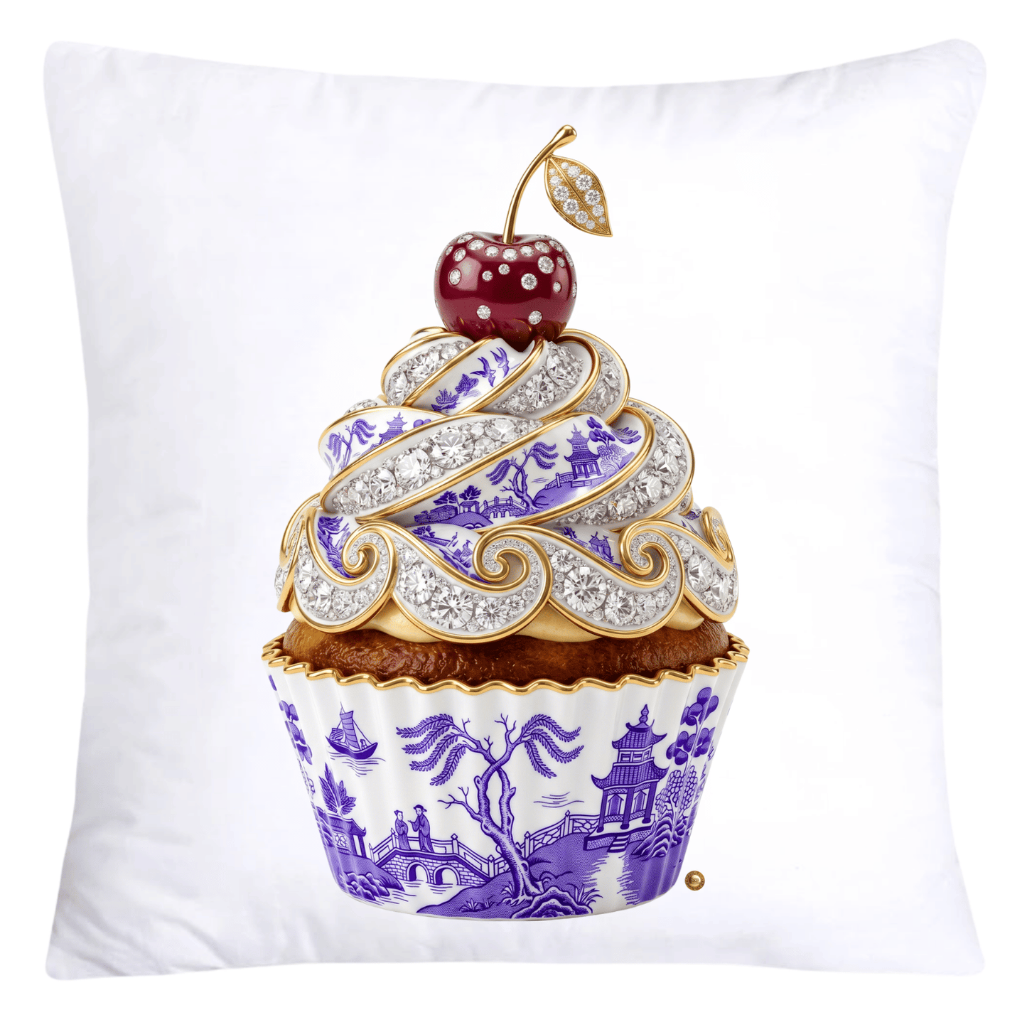Purple Willow Chinoiserie Cupcake Throw Pillow Covers-5817