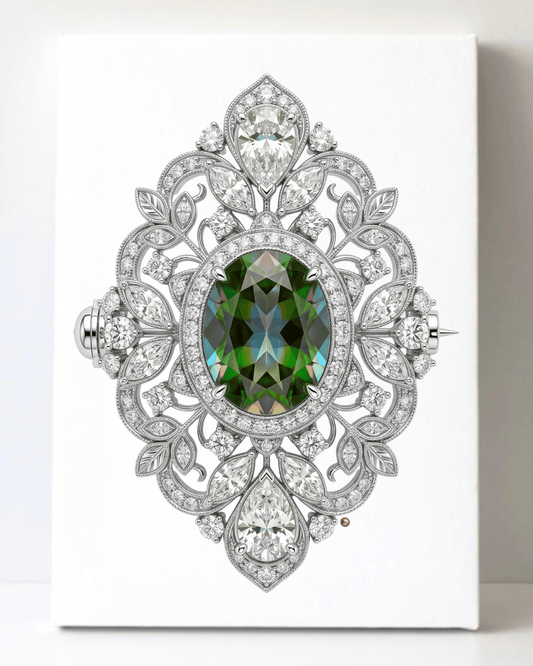 Dazzling Diamond Brooch/Pin Canvas Wall Art 8.5x11.5-5630