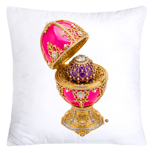 Iridescent Hot Pink, Purple/Gold Inspired Faberge Egg Pillow Covers-5368