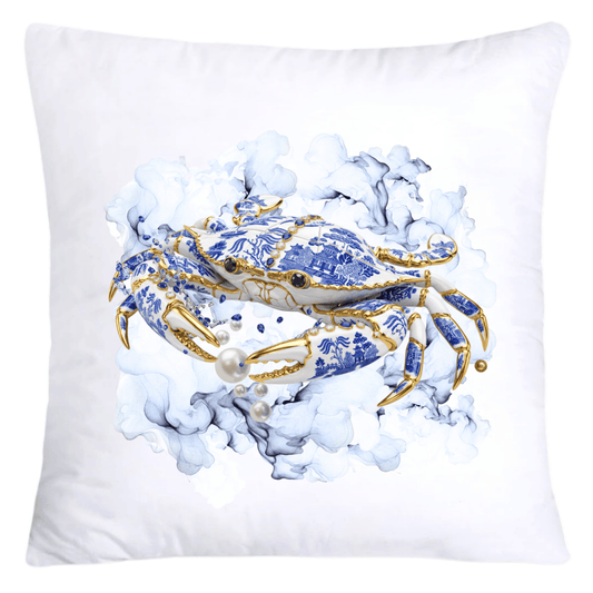 Blue Willow Stunning Crab Pillow Covers-5595
