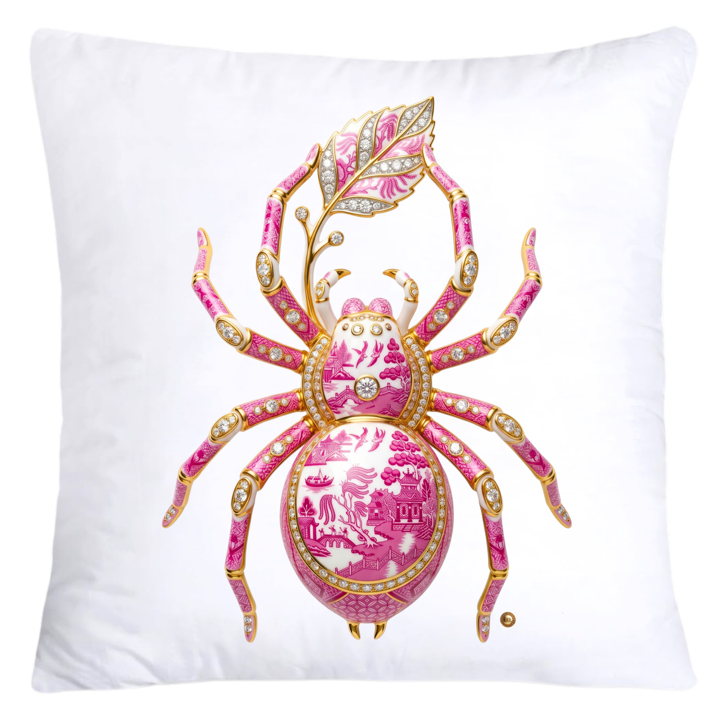 Pink Willow Sparkling Spider 18x18 Pillow Covers-5612