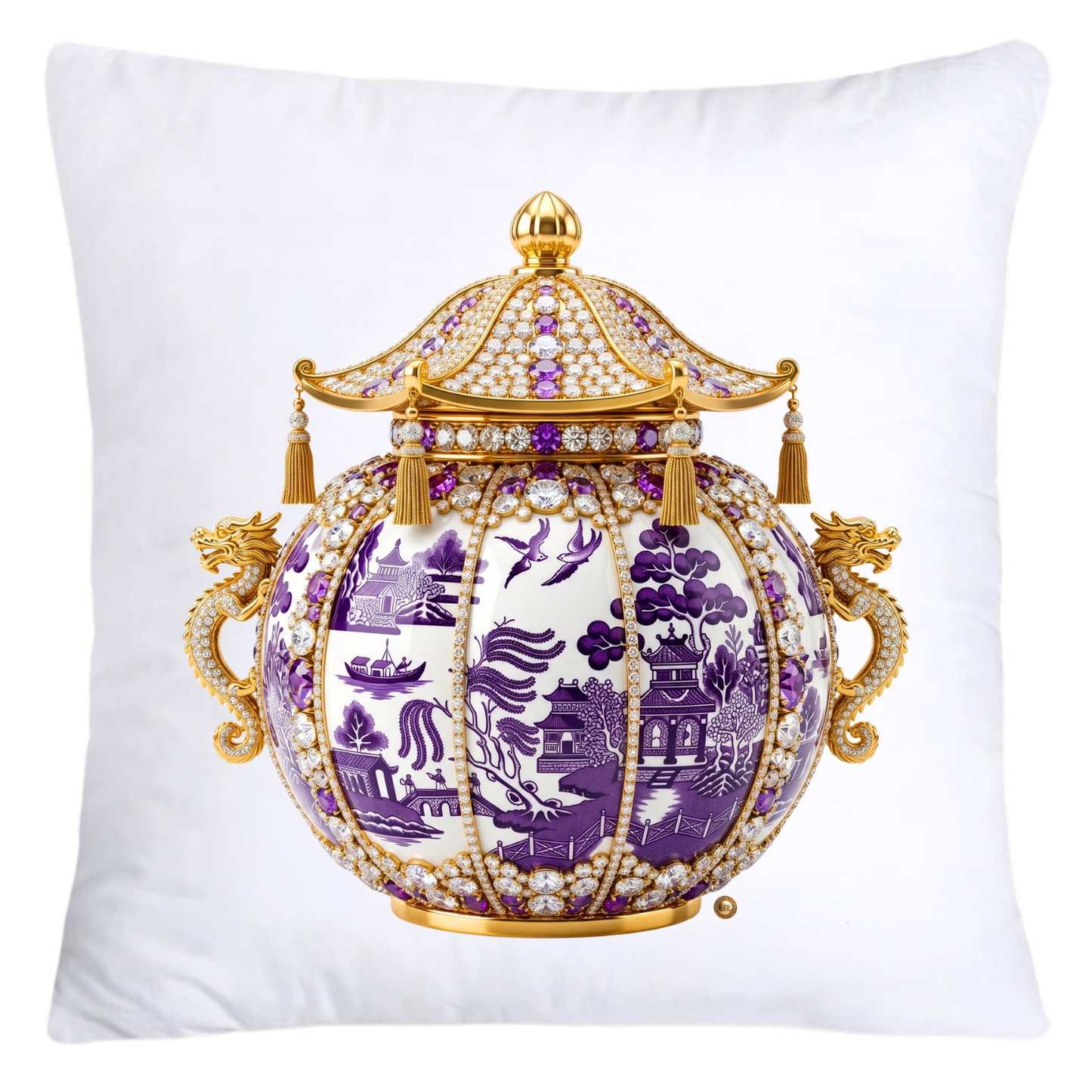 Purple Willow Ginger Jar 18x18 Pillow Covers-5280