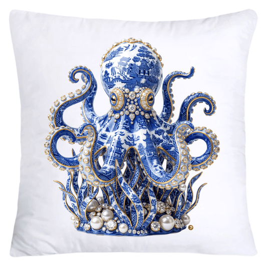 Blue Willow Elegant Octopus 18x18 Pillow Covers-5602