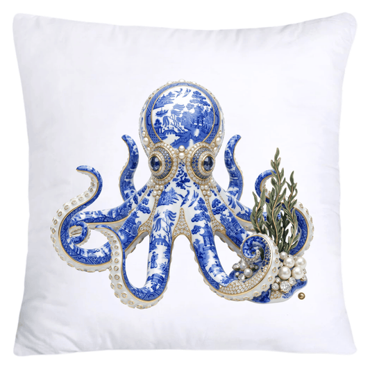 Blue Willow Elegant Octopus 18x18 Pillow Covers-5606