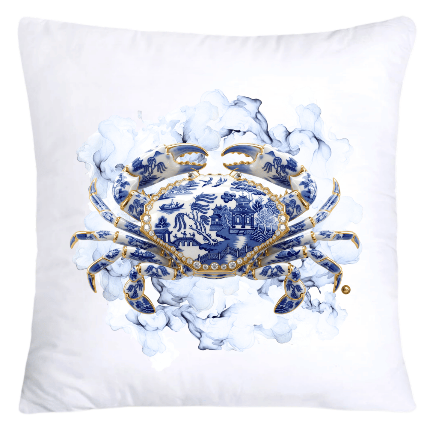 Blue Willow Stunning Crab Pillow Covers-5596