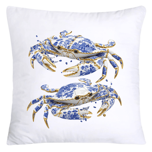 Blue Willow Stunning Crab Pillow Covers-5576