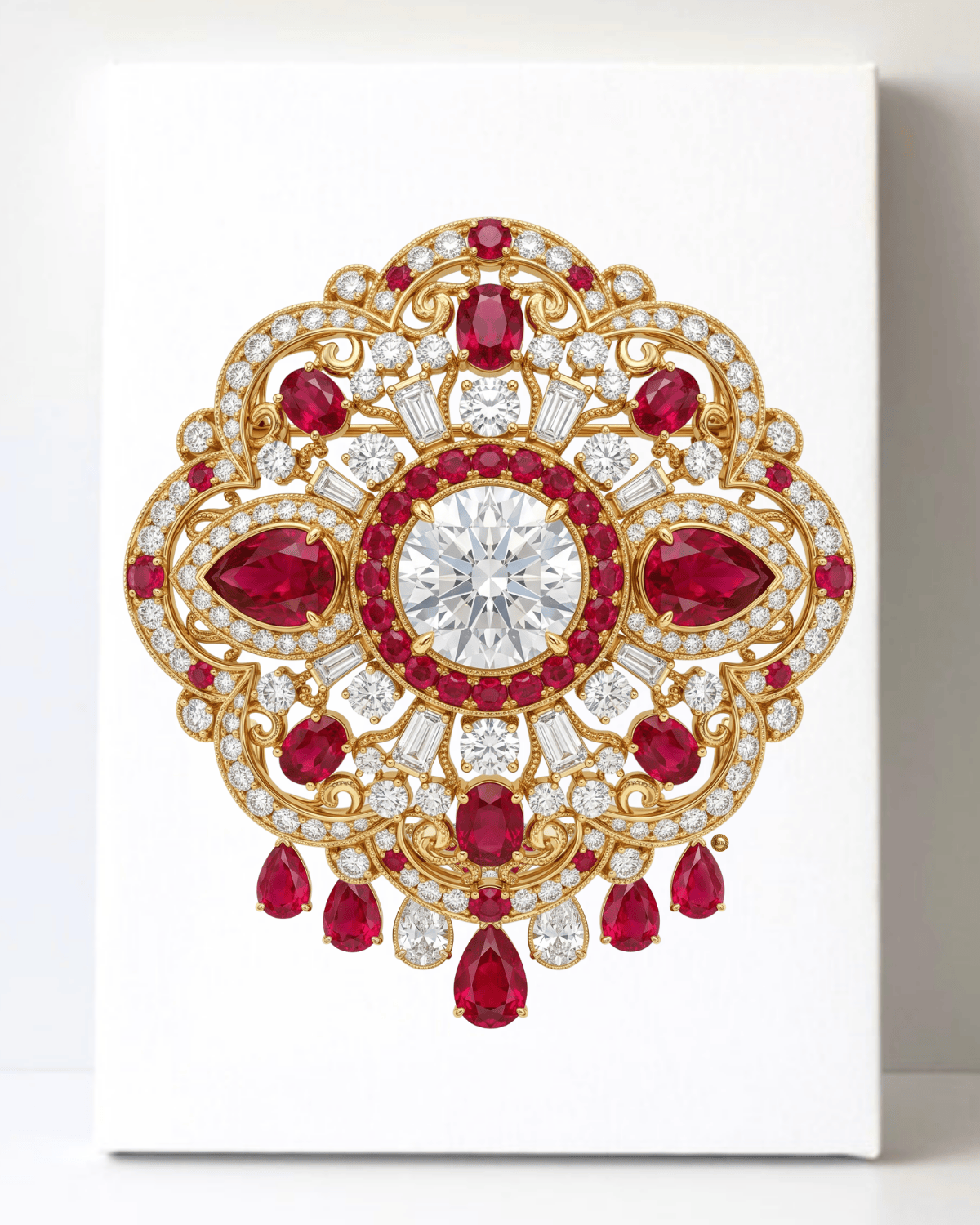 Dazzling Diamond Brooch/Pin Canvas Wall Art 8.5x11.5-5649