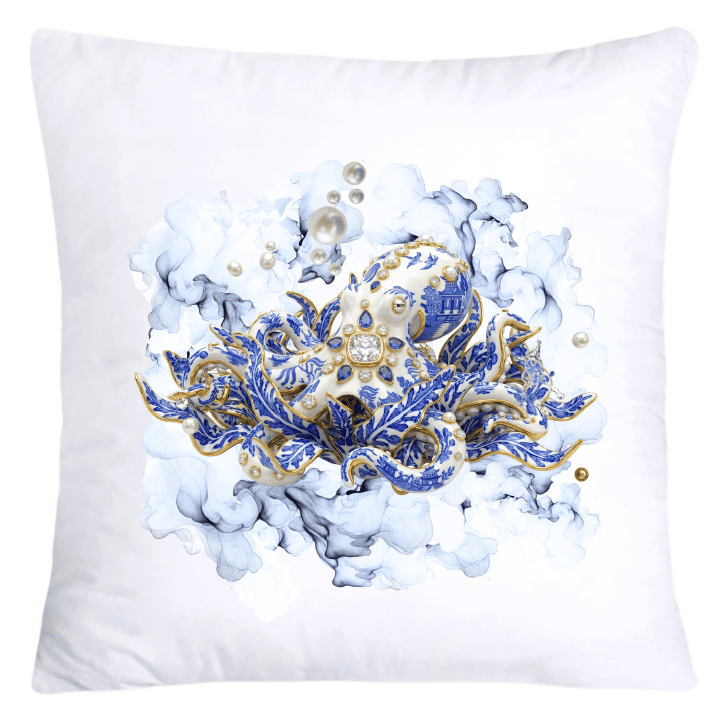 Blue Willow Elegant Octopus 18x18 Pillow Covers-5628
