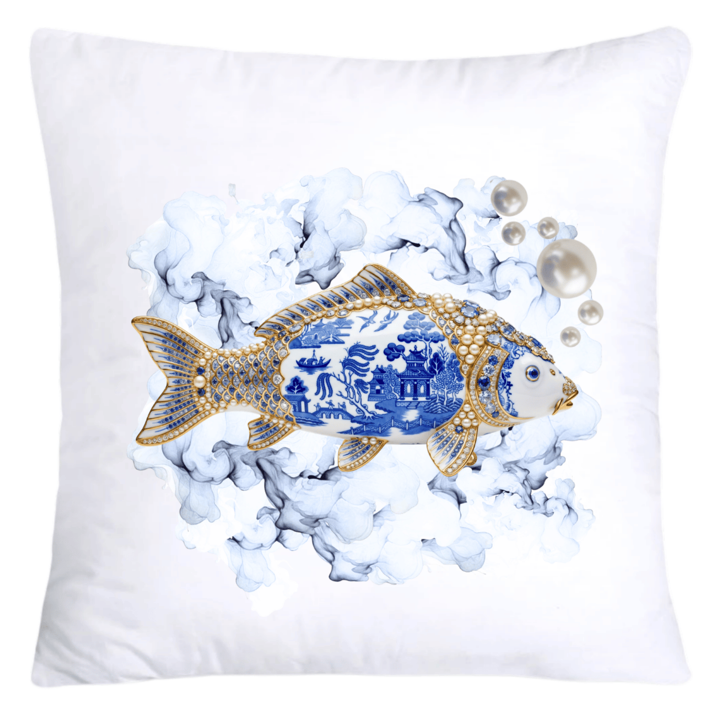 Blue Willow Amazing Sea Fish 18x18 Pillow Covers-5619