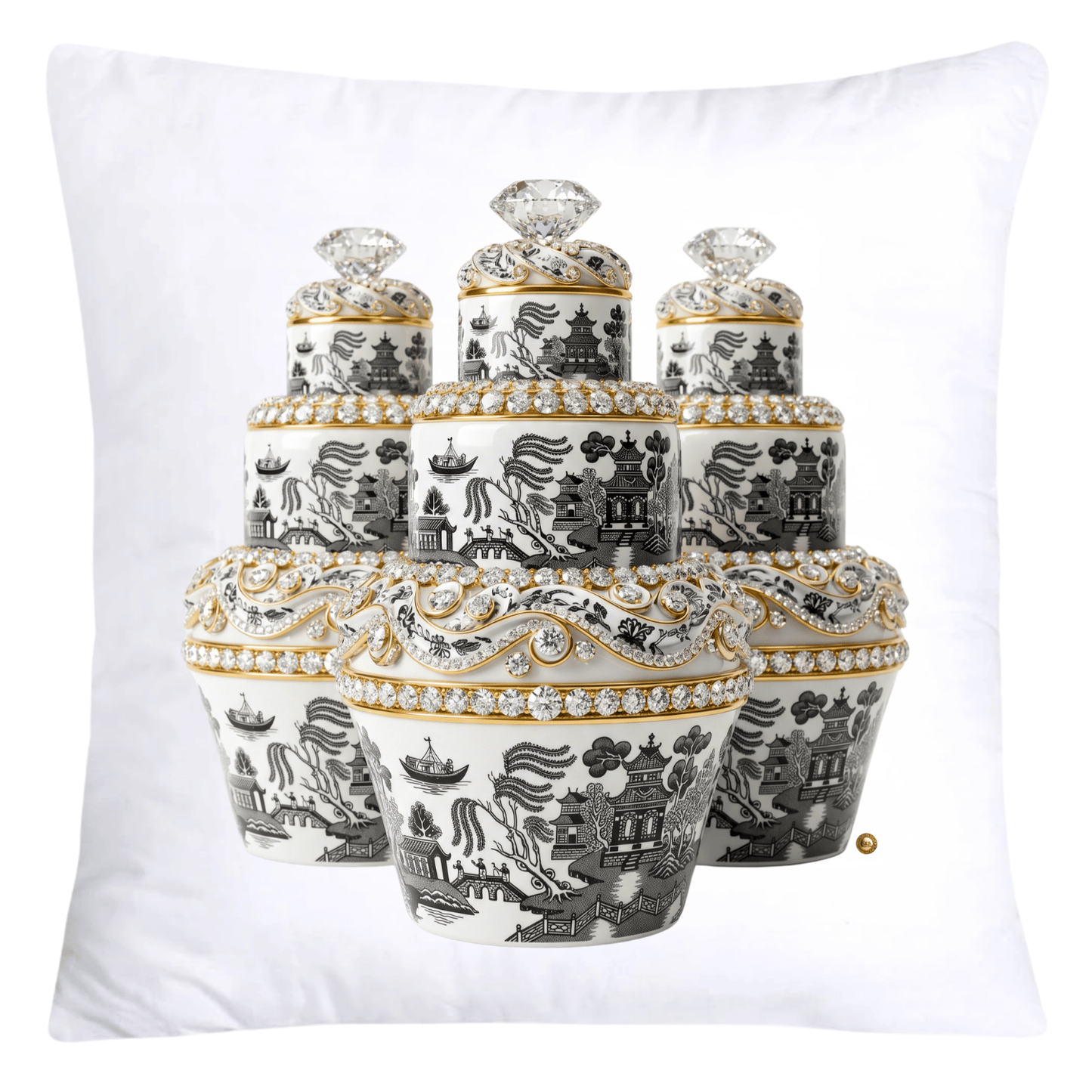 18x18 Black Willow Chinoiserie Cupcake Throw Pillow Covers-5712
