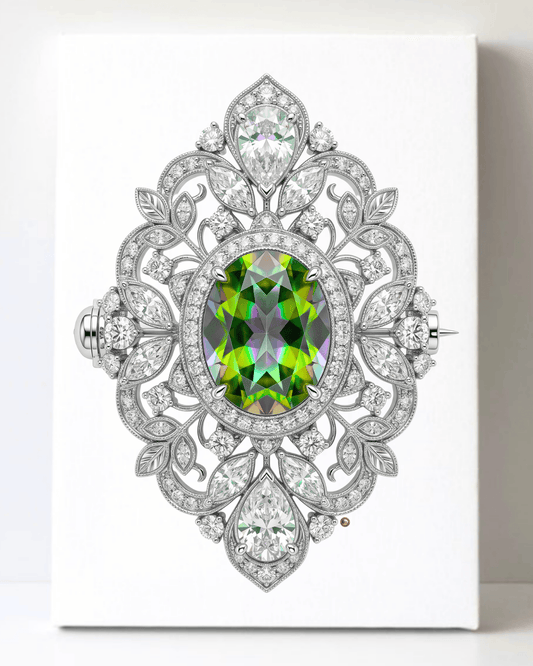 Dazzling Diamond Brooch/Pin Canvas Wall Art 8.5x11.5-5634