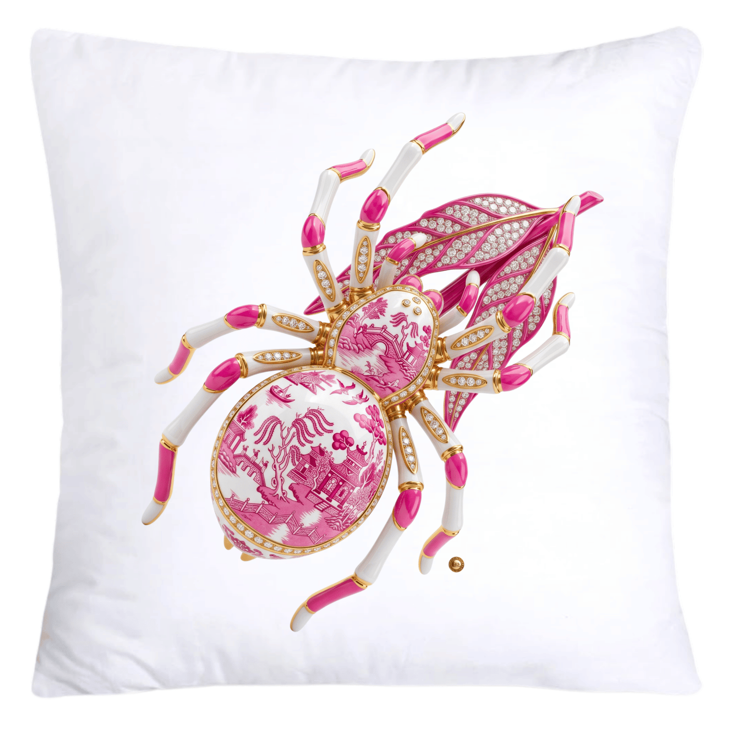 Pink Willow Sparkling Spider 18x18 Pillow Covers-5614