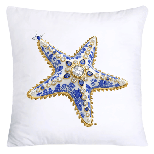 Blue Willow Chinoiserie Lovely Starfish 18x18 Pillow Covers-5625