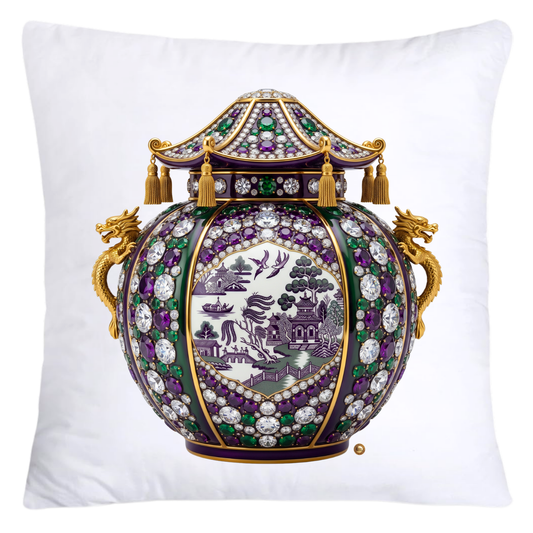 Green and Purple Willow Ginger Jar 18x18 Pillow Covers-5282