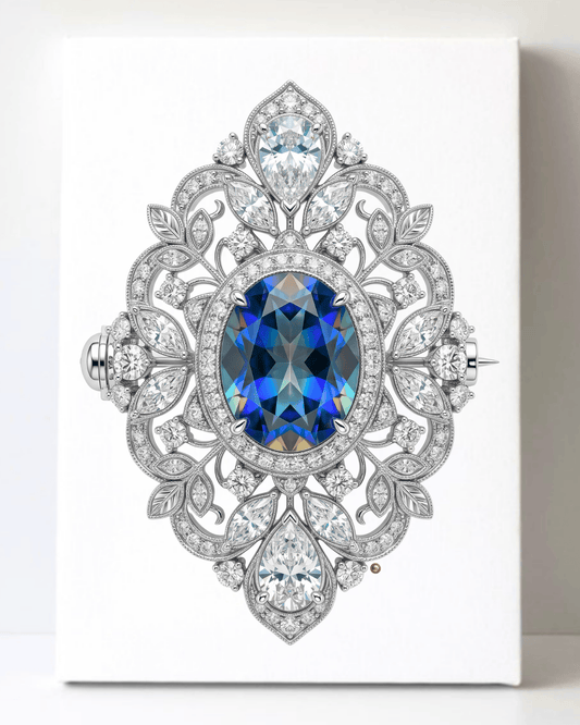 Dazzling Diamond Brooch/Pin Canvas Wall Art 8.5x11.5-5632