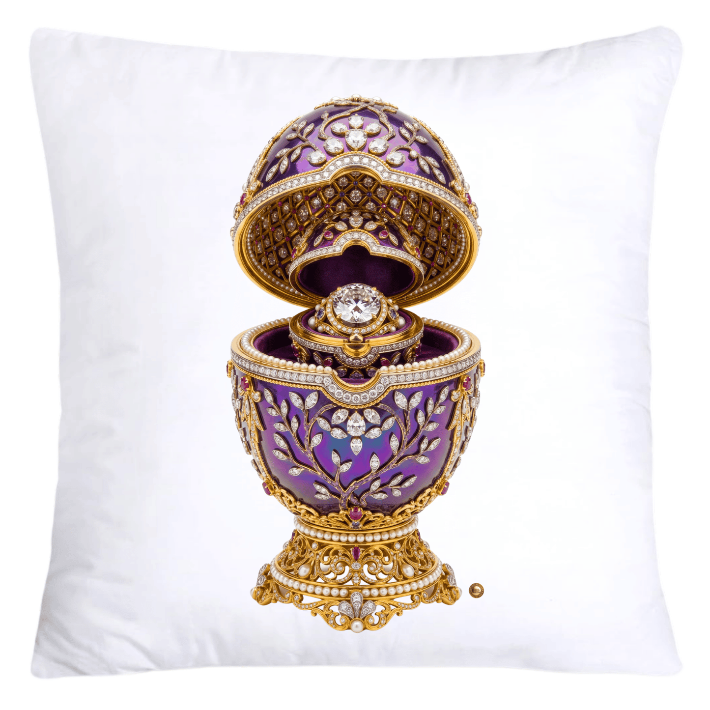Iridescent Purple/Gold Inspired Faberge Egg Pillow Covers-5361