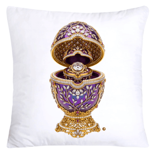 Iridescent Purple/Gold Inspired Faberge Egg Pillow Covers-5361