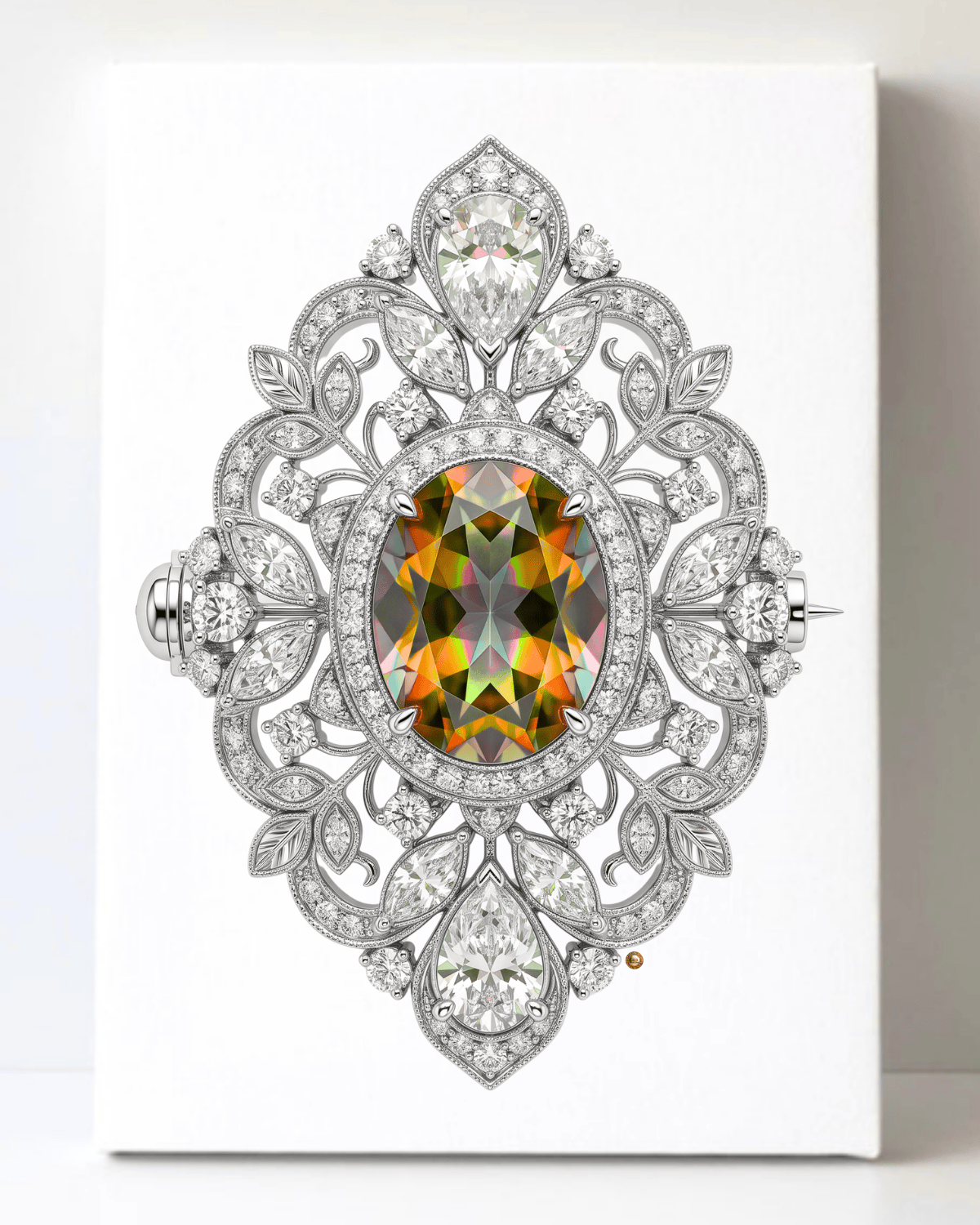 Dazzling Diamond Brooch/Pin Canvas Wall Art 8.5x11.5-5629