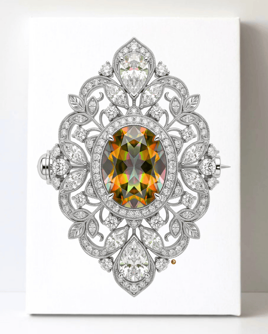 Dazzling Diamond Brooch/Pin Canvas Wall Art 8.5x11.5-5629
