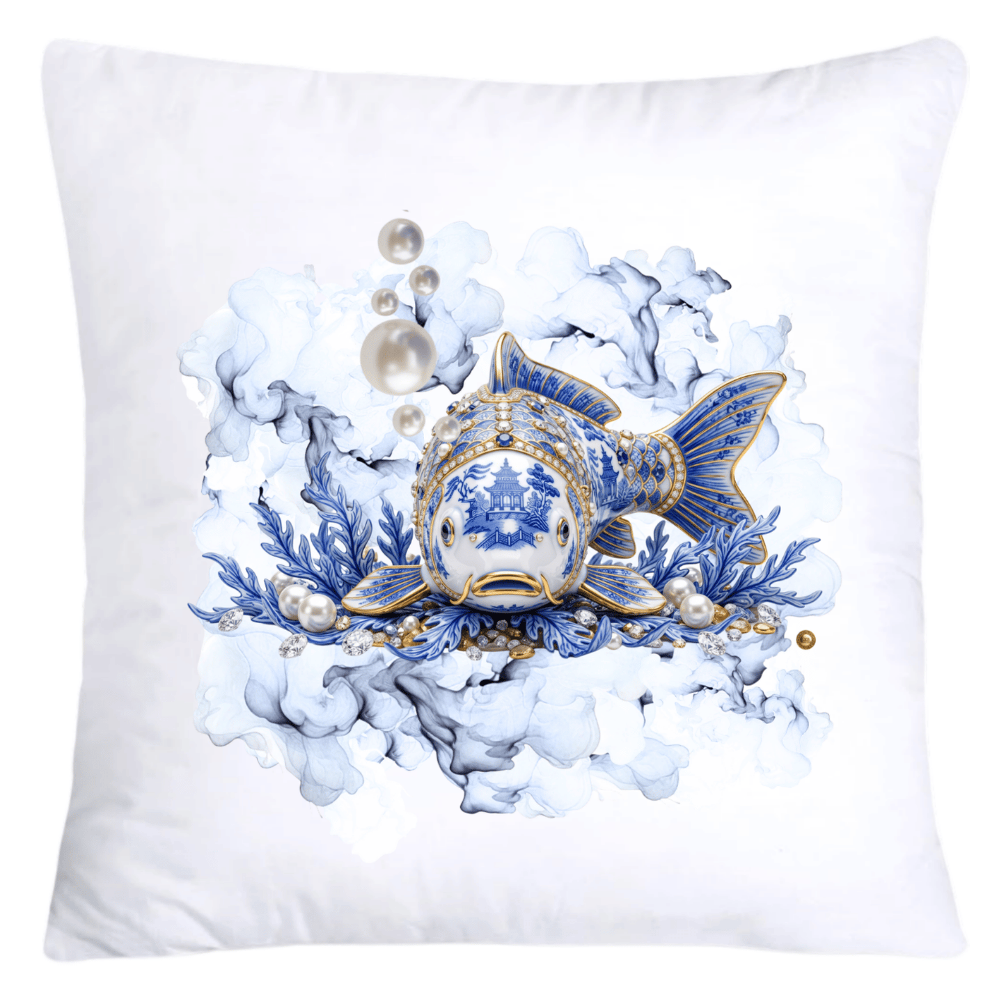 Blue Willow Amazing Koi Fish 18x18 Pillow Covers-5622